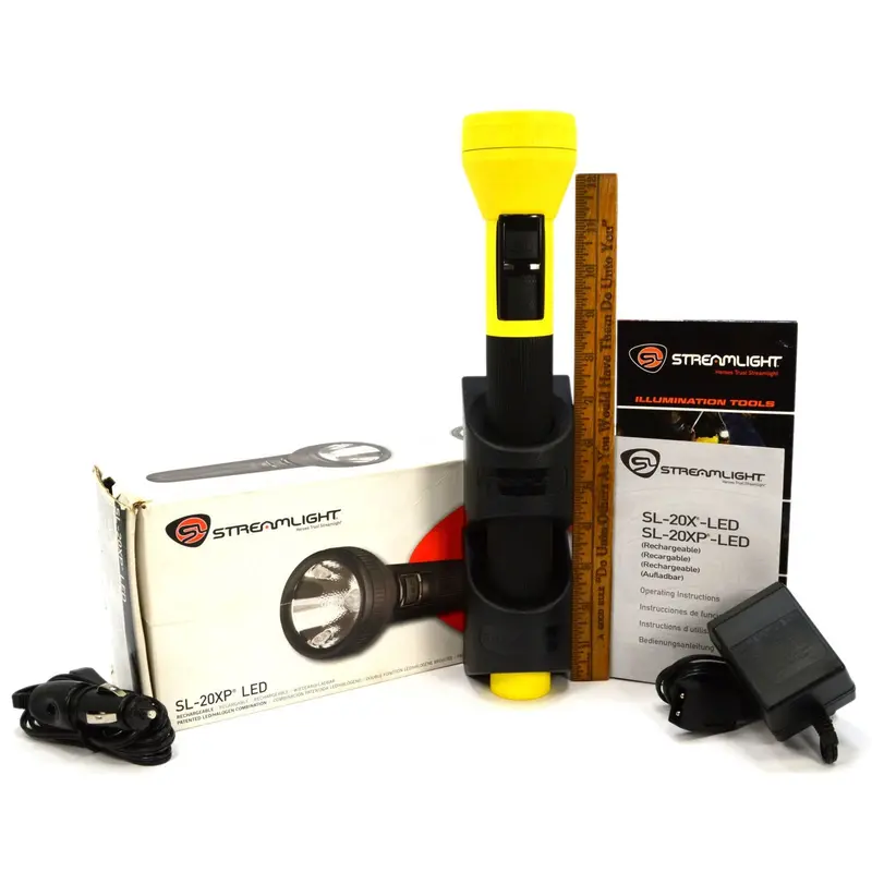 Streamlight SL-20XP-25183 Rechargeable Flashlight — Dual Yellow LED/Halogen Output