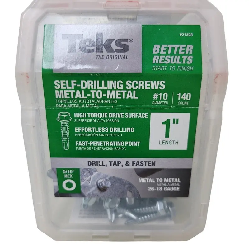 TEKS Metal-to-Metal Self-Drilling Screws – 140-Pack, 1″ Length, 26–18 Gauge