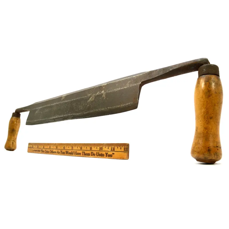 Traditional Mast Builder’s Draw Knife – Forged Steel Shaping Tool Used in Boatbuilding