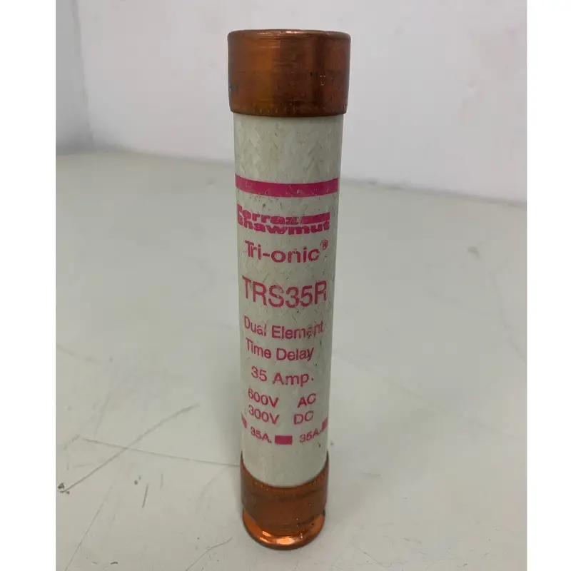 Trionic TRS-RID Cylindrical Fuse – 35A, 600V AC, 5.5″ × 1-1/16″, New