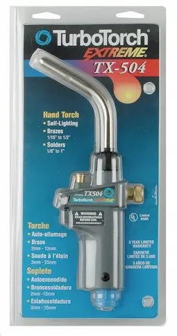 TurboTorch TX504 Self-Igniting Hand Torch – Compact Propane Torch with Piezo Ignition