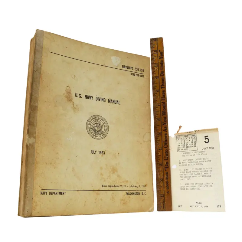 U.S. Navy Diving Manual – July 1963 Edition (NAVSHIPS 250-53), Military Reference Guide