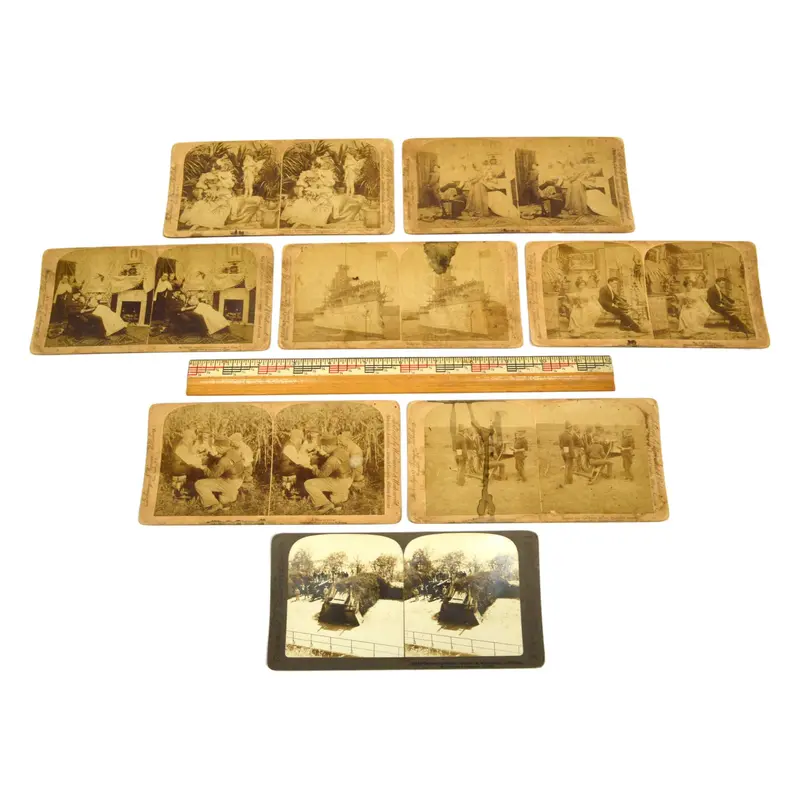 Underwood & Underwood Stereoscopic Views – 8 War-Themed Stereo Cards by Strohmeyer & Wyman