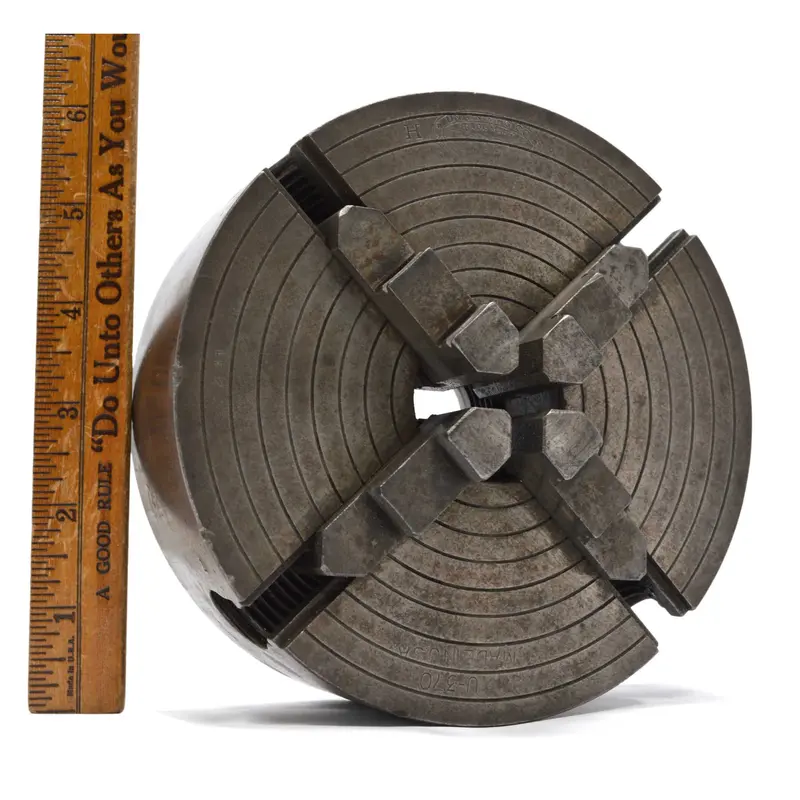 Union Mfg. Co. U-370 Reversible 6″ 4-Jaw Lathe Chuck — 1-1/2″ × 8 TPI