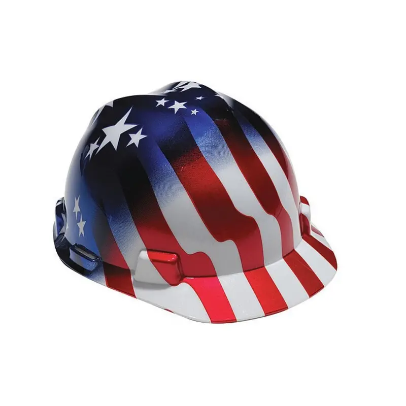 USA Flag–Emblazoned Front Brim Hard Hat – Class E, Type 1, 6-Point Suspension