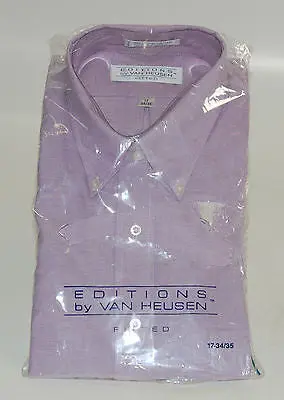 Van Heusen Editions Men’s Purple Dress Shirt – Size 17 × 34/35 – Brand New