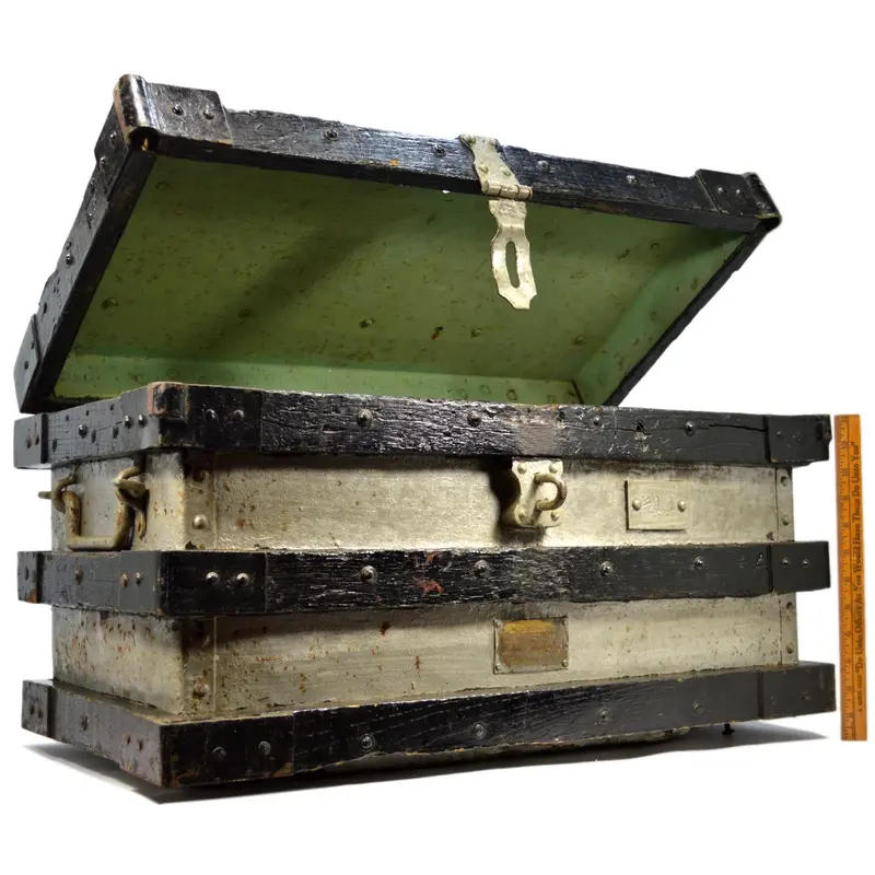 Vanderman Strong Box #44: Heavy-Duty 54 lb Antique Chest Made for Proctor & Schwartz Inc.