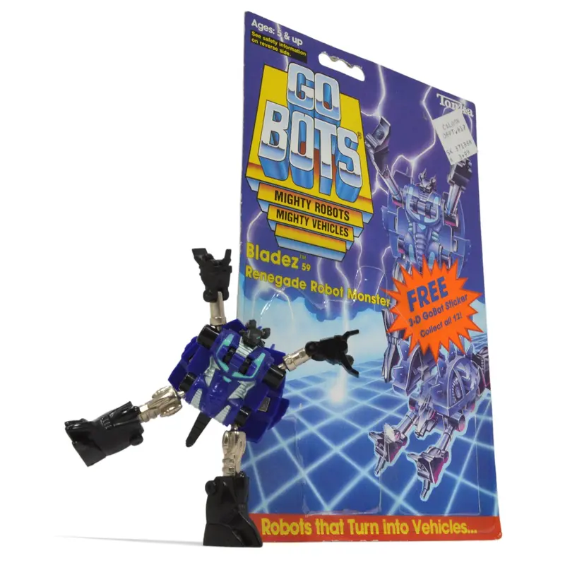 Vintage 1983 Tonka GoBots Bladez #59 Renegade Monster Robot with Original Cardback