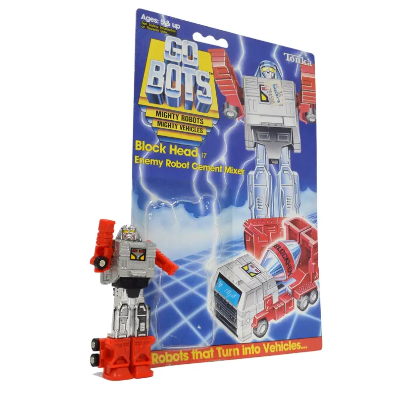 Vintage 1983 Tonka GoBots Block Head #17 Cement Mixer Robot with Original Cardback