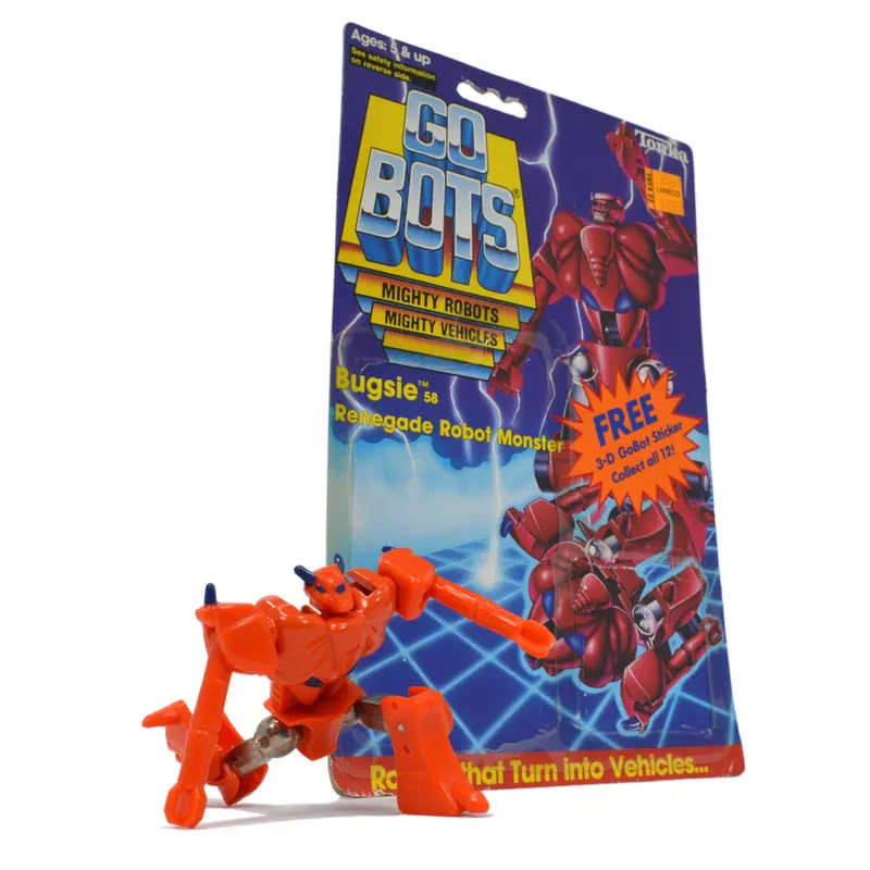Vintage 1983 Tonka GoBots Bugsie #58 Renegade Monster Robot with Original Cardback