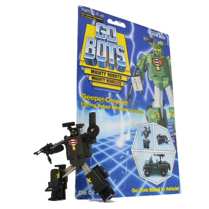 Vintage 1983 Tonka GoBots Geeper-Creeper #28 Off-Road Vehicle Robot with Original Cardback