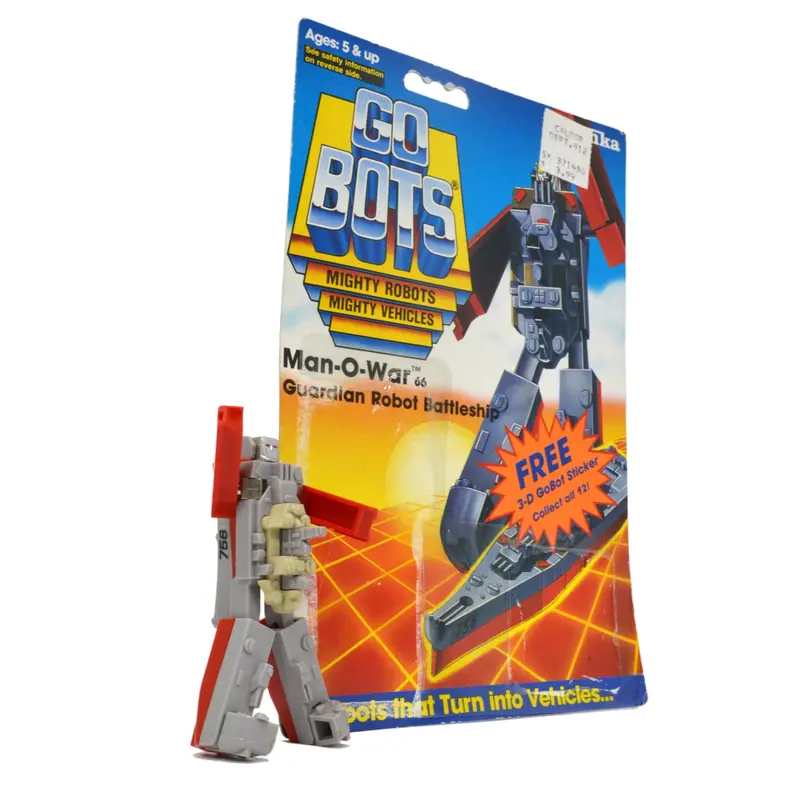 Vintage 1983 Tonka GoBots Man-O-War #66 Guardian Battleship Robot with Original Cardback