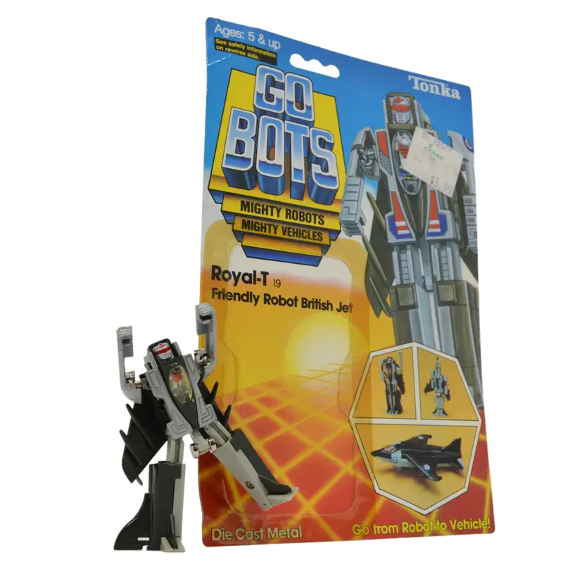 Vintage 1983 Tonka GoBots Royal-T #19 British Jet Robot with Original Cardback