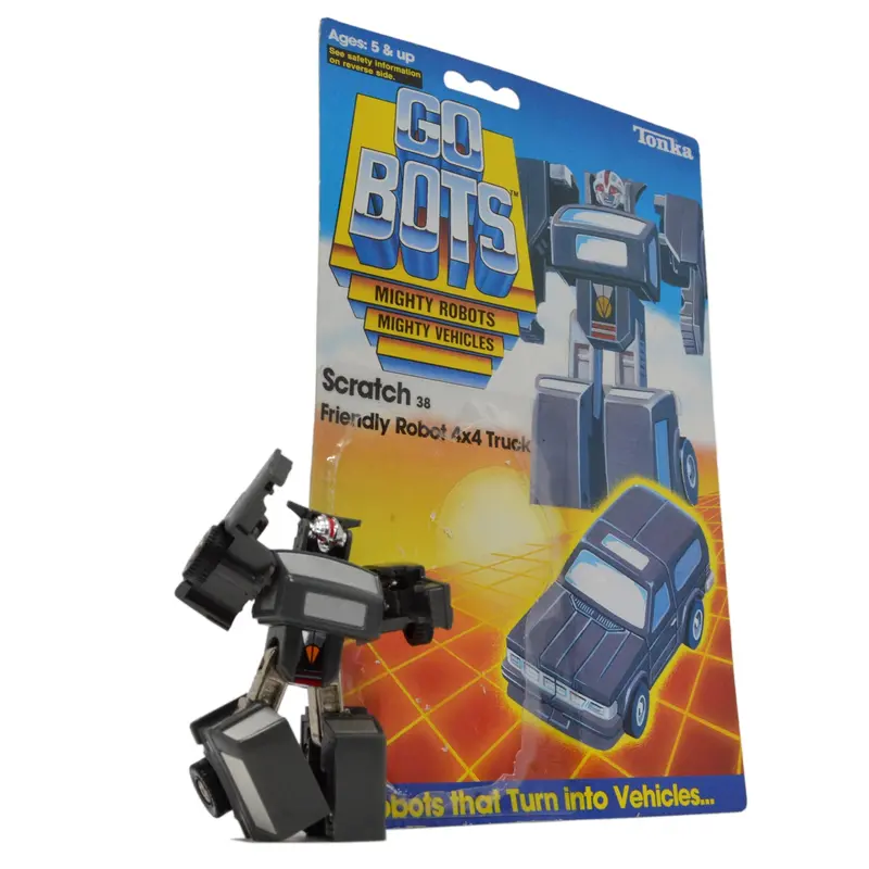 Vintage 1983 Tonka GoBots Scratch #38 4×4 SUV Robot with Original Cardback