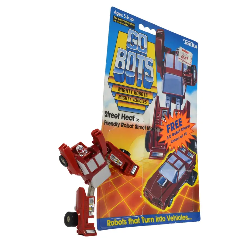 Vintage 1983 Tonka GoBots Street Heat #36 Funny Car Robot with Original Cardback