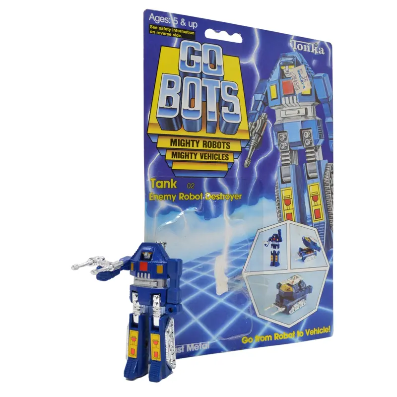 Vintage 1983 Tonka GoBots Tank #02 Enemy Destroyer Robot with Original Cardback