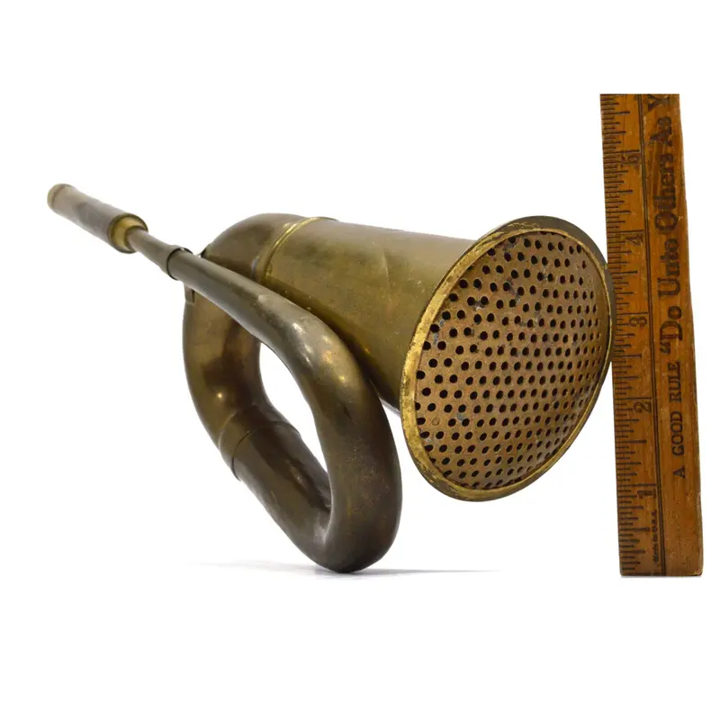 Vintage Brass Ahooga Horn — Twist-Activated Automobile Bulb Horn with Mounting Bracket (Bulb Not Included)