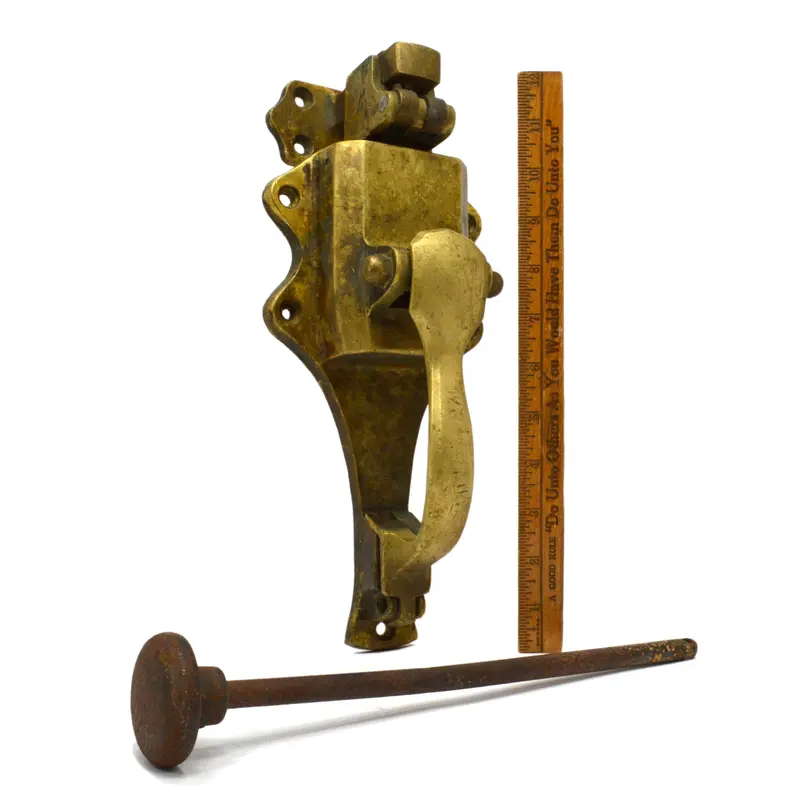 Vintage Brass Door Knob and Latch Assembly – Recovered from Pre-1932 Commercial Walk-In Cooler