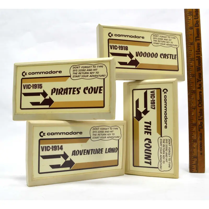 Vintage Commodore 64 Game Set – 4 Titles: Pirates Cove, Count, Voodoo Castle & More