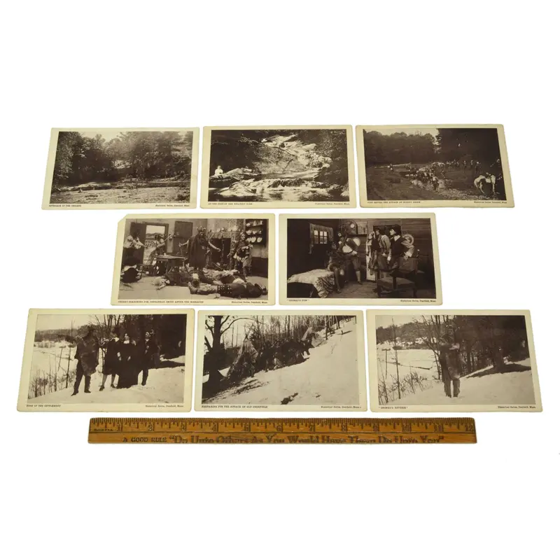 Vintage Edison Mfg. Historical Postcard Set – Deerfield, Massachusetts (Lot of 8)