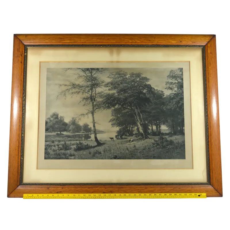 Vintage Framed Etching Print – “Keller-See in Holstein” by F. Ebel and Rudolph Schuster