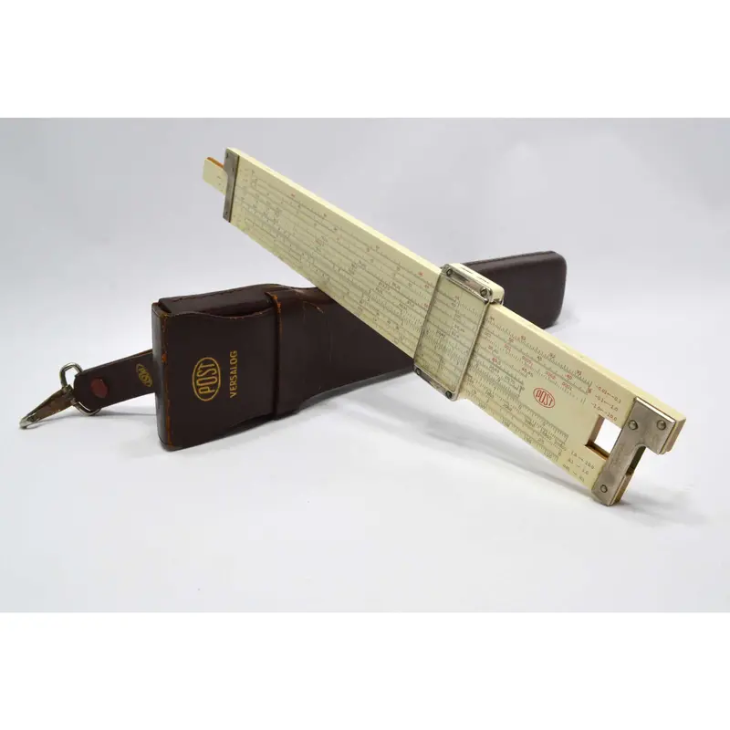 Vintage Frederick Post Versalog Slide Rule Model 1460 – Circa 1960s, Includes Leather Case
