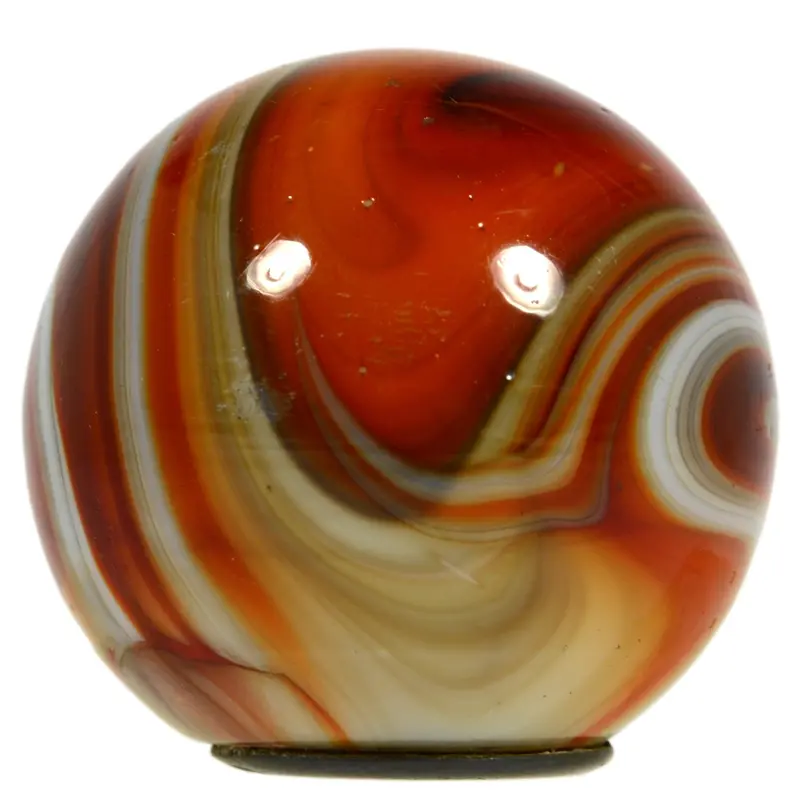 Vintage Glass Marble Gear Shift Knob — 1-7/8″, Hot Rod Cane Top, Earthy Orange-Brown Hue