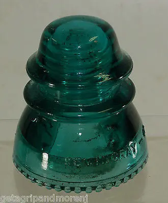 Vintage Hemingray No. 42 Porcelain Insulator – Rare Blue-Green Hue, Made in USA