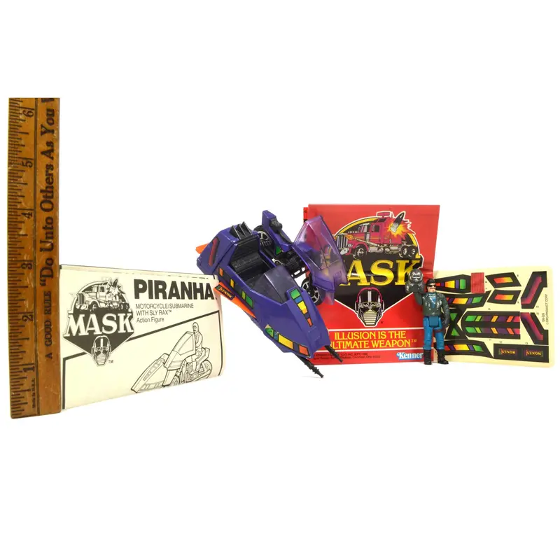 Vintage Kenner M.A.S.K. Piranha Vehicle with Unused Decal Sheet (No Box)