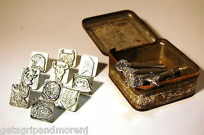 Vintage Leathercraft Tool Set – Assortment of 3D Embossing Stamps in Excellent Shape