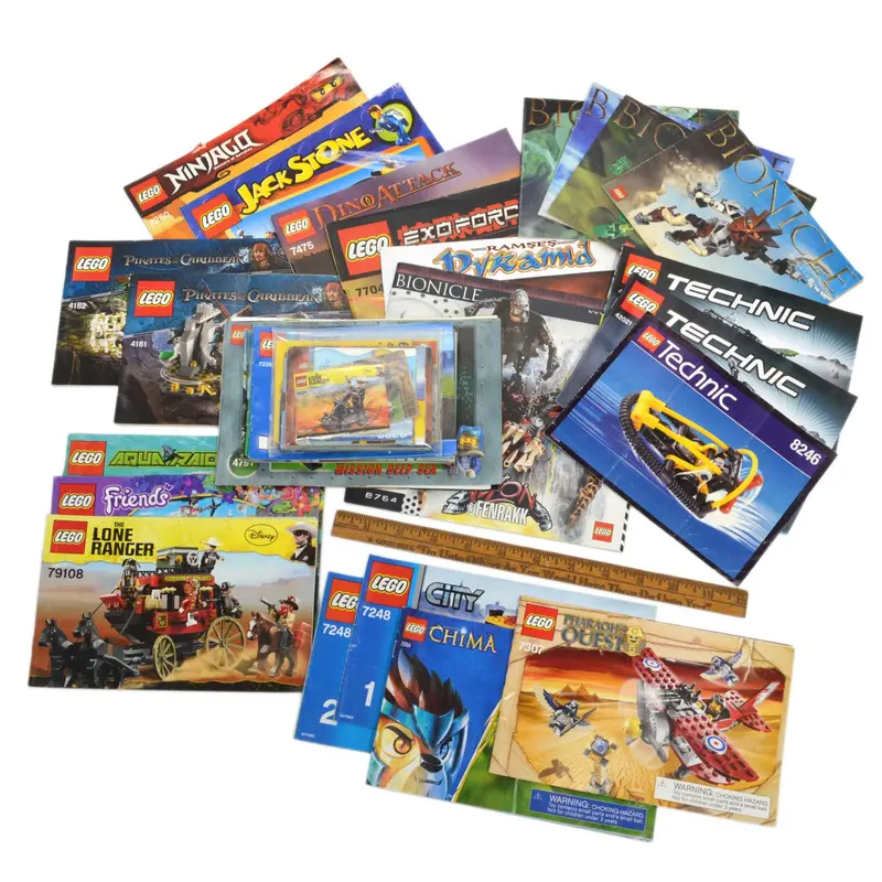Vintage LEGO Instruction Booklets – Lot of 70 Mixed Themes Including Harry Potter