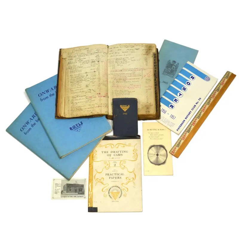 Vintage Machinist’s Handwritten Logbook by John Royle – Includes Industrial Ephemera and Sketches