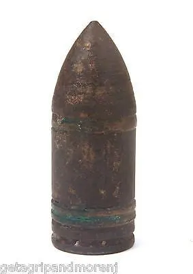 Vintage Steel Bullet Paperweight — Antique Desk Ornament with Weighted Base