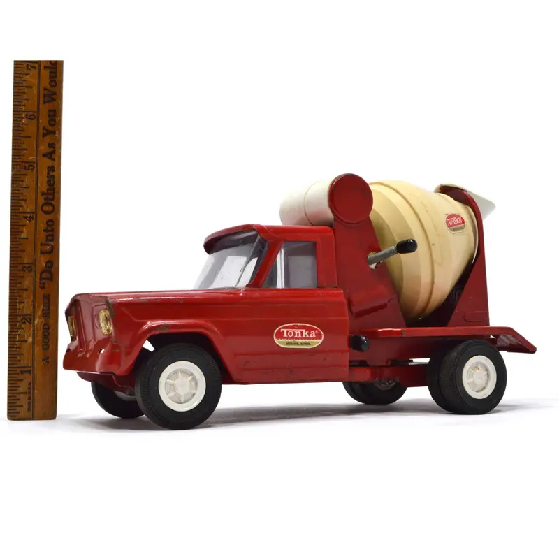 Vintage Tonka Cement Mixer Truck – Red No. 77, Pressed Steel Construction, c.1960