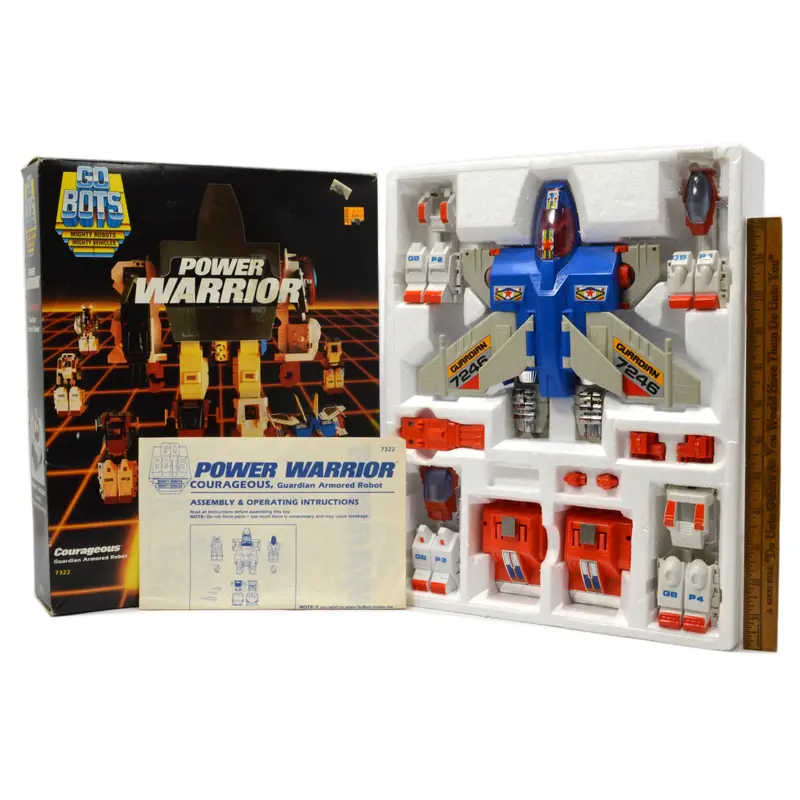 Vintage Tonka GoBots Power Warrior – Courageous Figure No. 7322, Sealed in Original Box with Instructions