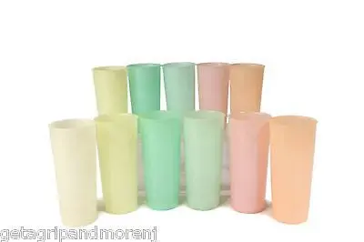 Vintage Tupperware Set – Assorted 11-Piece Colorful Cup Collection in Two Sizes