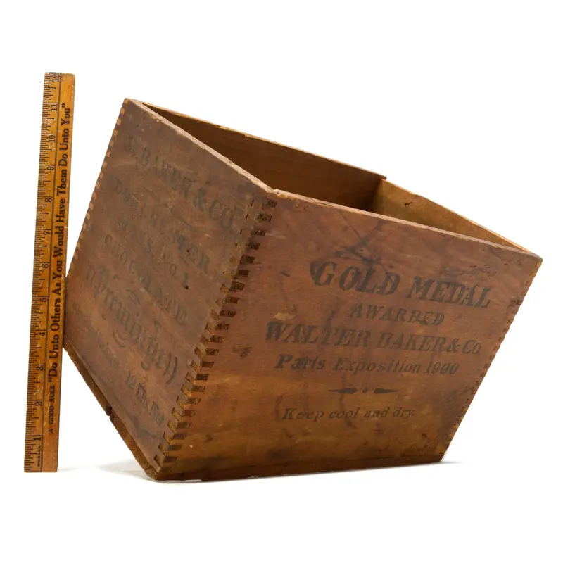 Vintage Wooden Chocolate Crate – Walter Baker Co., Paris Expo Gold Medal Label