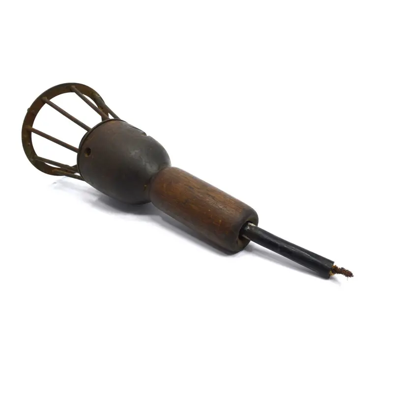 Vintage Workshop Extension Light — Medieval-Style Torch Design in Wood and Iron