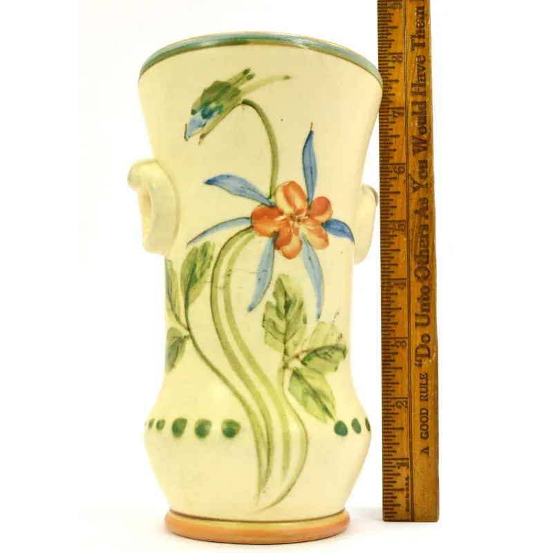 Weller Pottery Bonito Vase – 7.25″, Artist-Signed, Hand-Painted Floral Design
