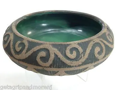 Weller Pottery Green Decorative Art Bowl – Handcrafted Ceramic, Excellent Vintage Condition