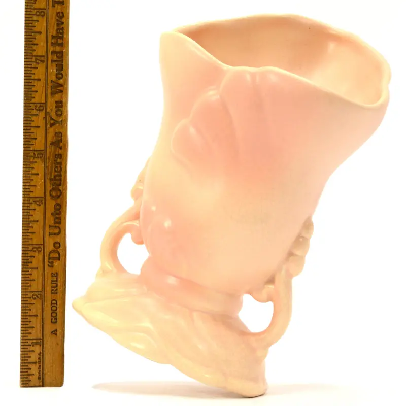 Weller Pottery Lido Vase – 7.5″, Pale Pink Art Nouveau Style, Double-Handled, Circa 1920