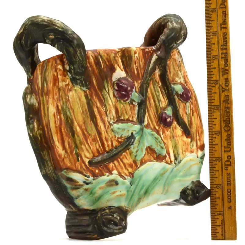 Weller Pottery Warwick Pillow Vase – 7.5″, Footed and Handled, Vintage Circa 1920