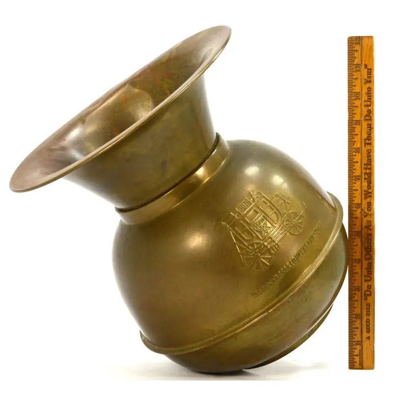 Wells Fargo & Co. Vintage Brass-and-Copper Spittoon: 10″ Overland Stage Artifact with Rich Patina