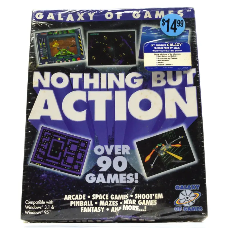 Windows 3.1/95 Game ‘Nothing But Action’ — Galaxy of Games Collection, Sealed